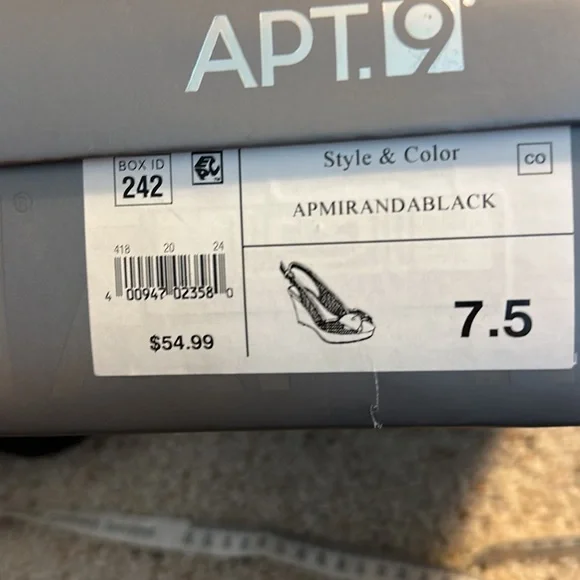 Apt.9 Miranda Black Open Toe Wedge Pumps - HOLD - Picture 12 of 12